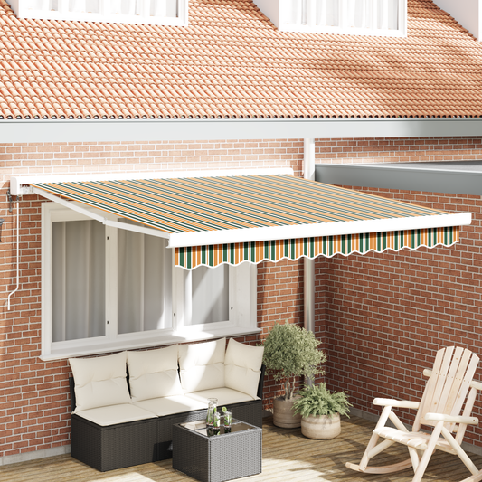 Automatisk Utrækkelig Markise Grøn og Gul 300x250 Cm - hovedbillede