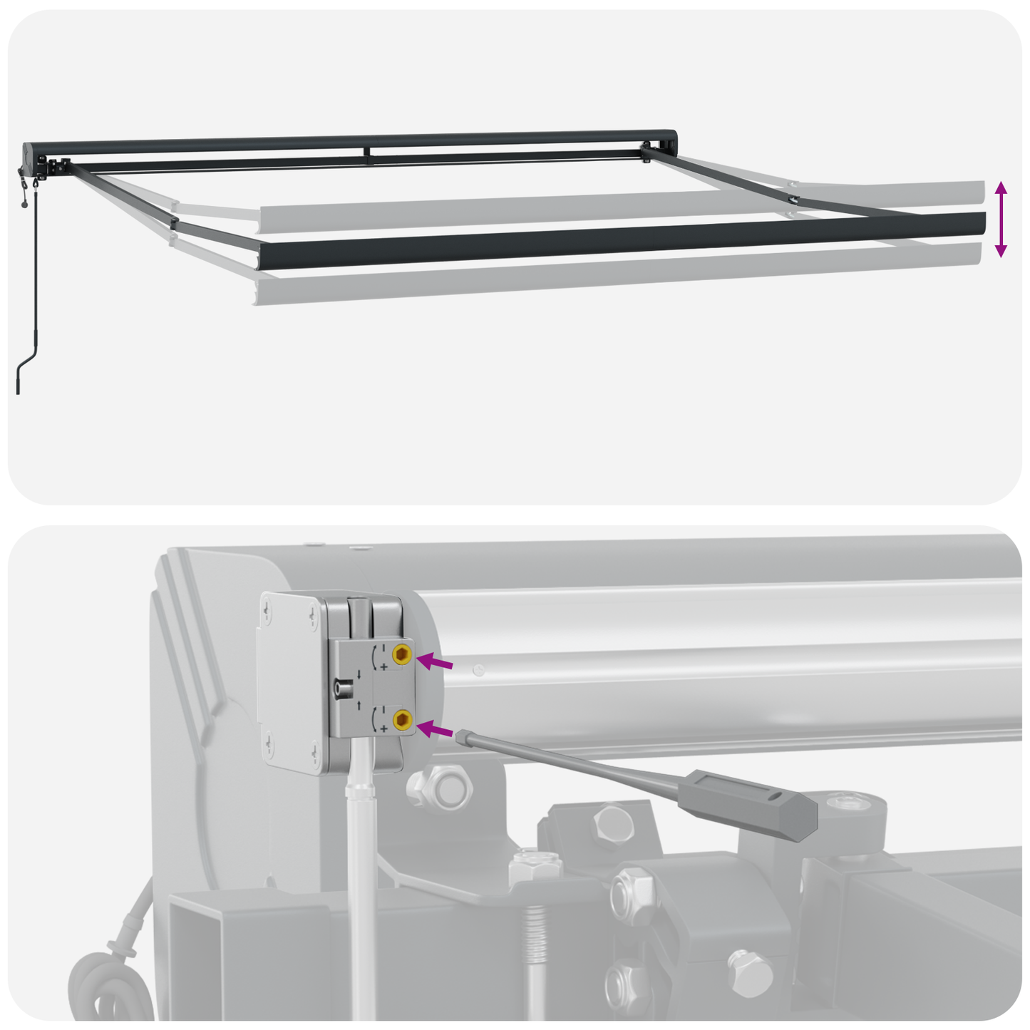 Automatisk Utrækkelig Markise i Grøn og Gul 300 X 250 Cm - billede 10
