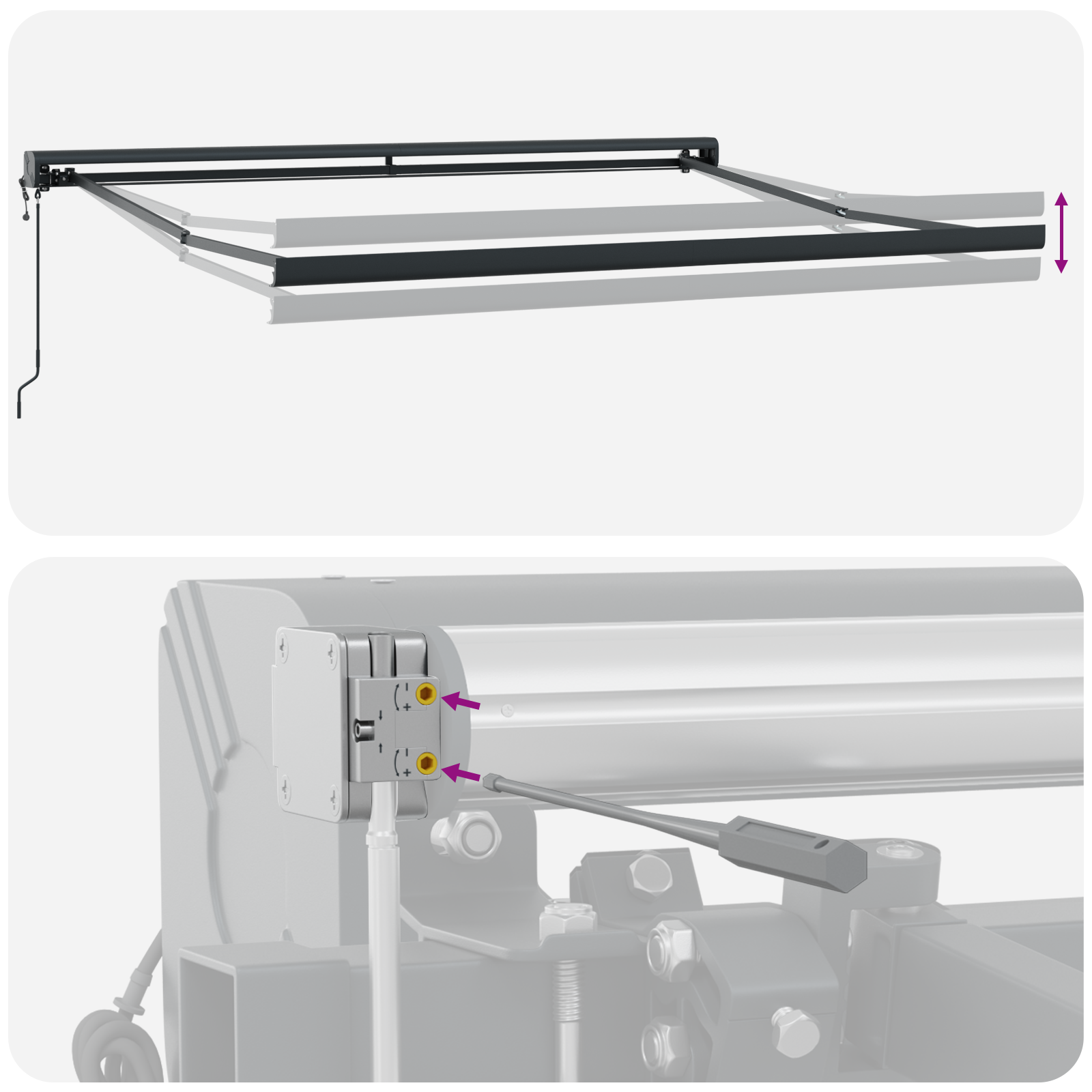 Automatisk Utrækkelig Markise i Grøn og Gul 300 X 250 Cm - billede 10