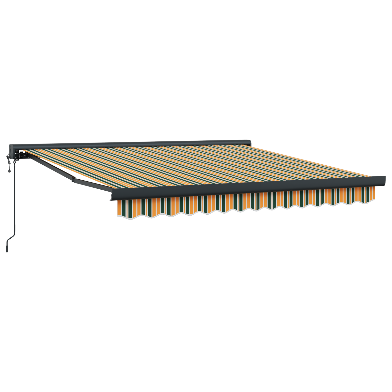 Automatisk Utrækkelig Markise i Grøn og Gul 300 X 250 Cm - billede 5