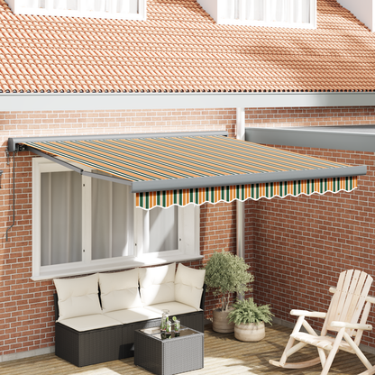 Automatisk Utrækkelig Markise i Grøn og Gul 300 X 250 Cm - hovedbillede