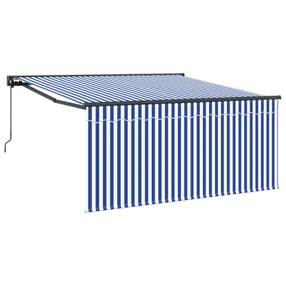 Utrækkelig Markise Marineblå og Hvid 350 X 250 Cm - billede 2
