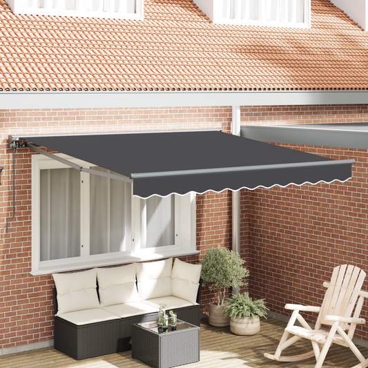 Utrækkelig Markise Antracit 350x250 Cm - hovedbillede