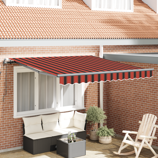 Automatisk Udtækkelig Markise Orange og Brun 350x250 Cm - hovedbillede