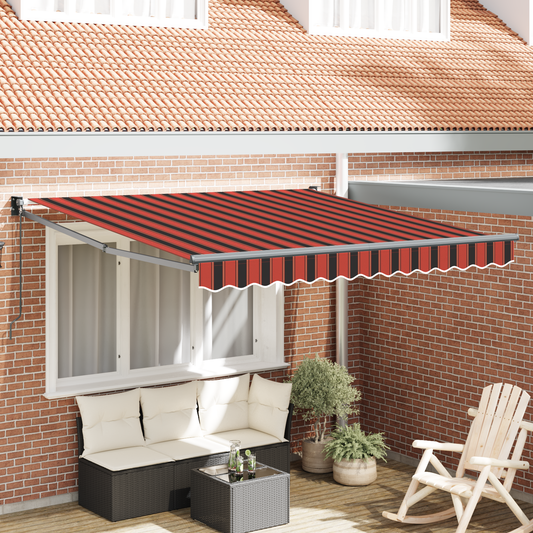 Manuel Udtækkelig Markise Orange og Brun 350x250 Cm - hovedbillede