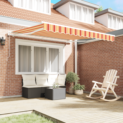 Automatisk Utrækkelig Markise i Gul og Orange 350 X 250 Cm - billede 3