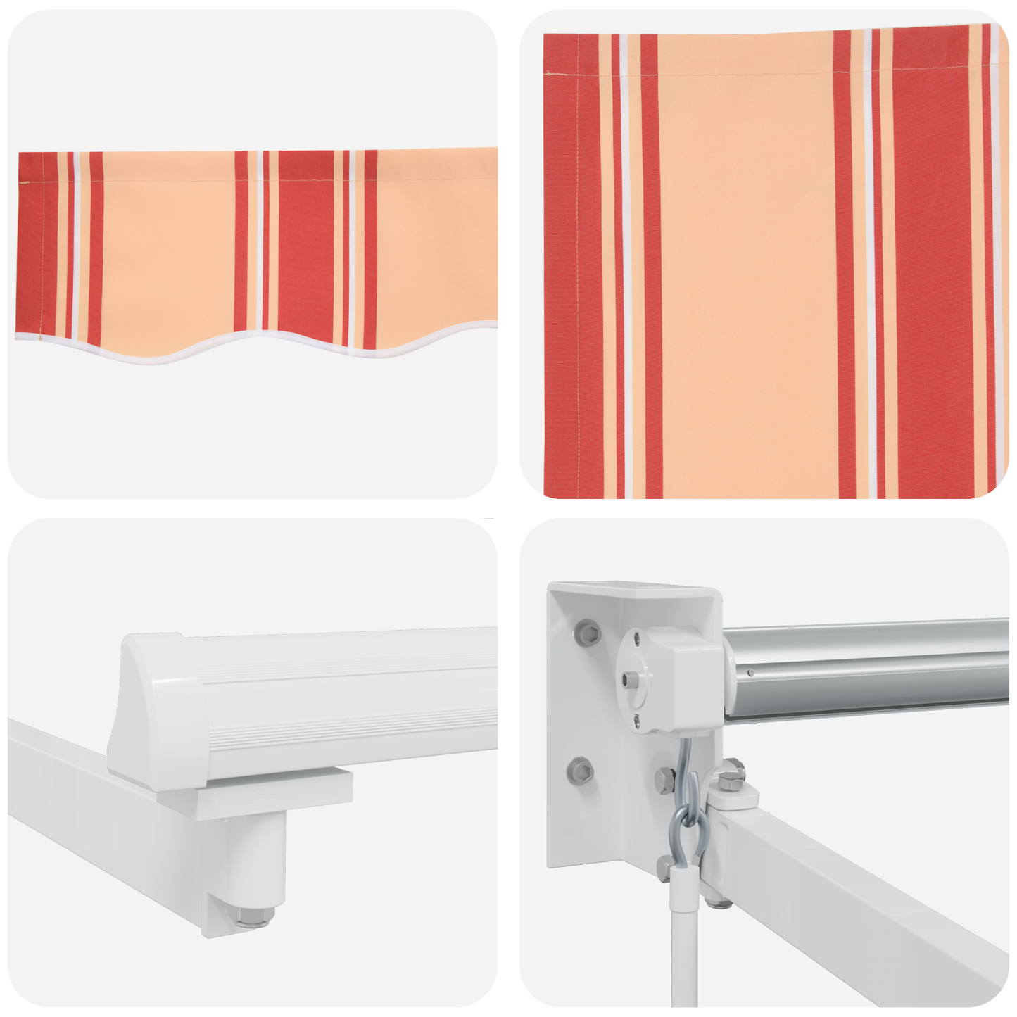 Manuel Utrækkelig Markise Gul og Orange 350x250 Cm - billede 8
