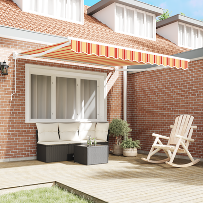 Manuel Utrækkelig Markise Gul og Orange 350x250 Cm - billede 3