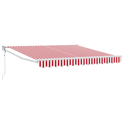 Automatisk Sammenrullelig Markise Rød og Hvid Stribe 350x250 Cm - billede 2