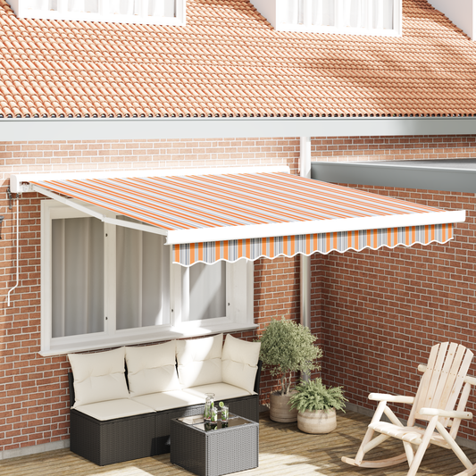 Automatisk Udtrækkelig Markise Multifarvet Stribe 350 X 250 Cm - hovedbillede