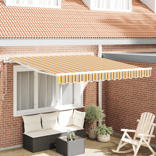 Automatisk Utrækkelig Markise Multifarvet Stripe 350 X 250 Cm - hovedbillede
