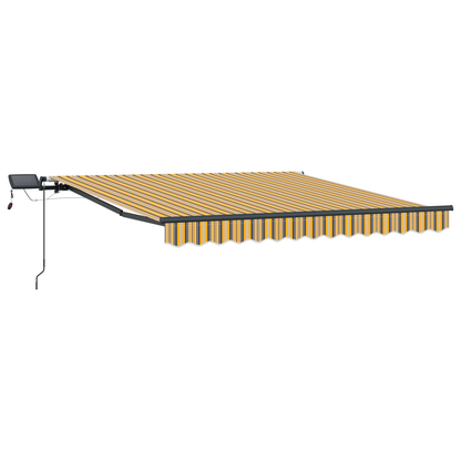 Manuel Udtækkelig Markise med Led Multifarvet Stribe 350x250 Cm - billede 4