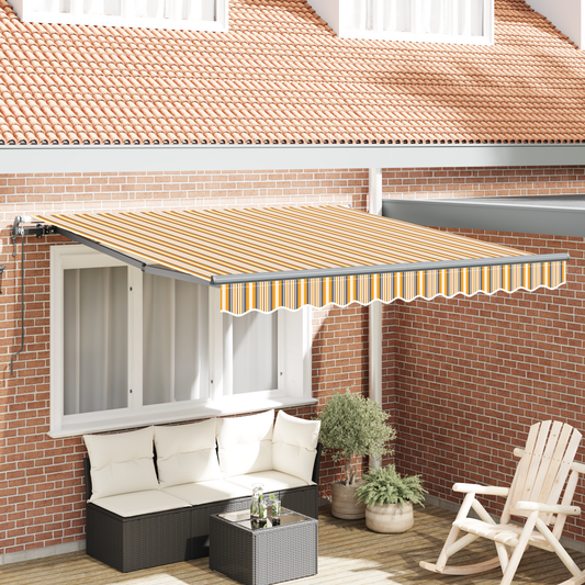 Automatisk Udtækkelig Markise Multifarvet Stripe 350x250 Cm - hovedbillede