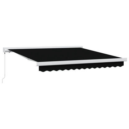 Manuel Udtækkelig Markise Sort 350x250 Cm&&markise Udskiftningsstof til 3.5x2.5 M Ramme Sort - billede 2