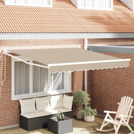 Manuel Udtækkelig Markise Beige 350x250 Cm&&markise Erstatningsstof til 3.5x2.5 M Rammemodel Beige - hovedbillede