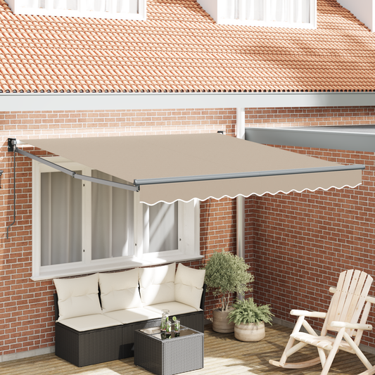 Manuel Udtækkelig Markise Beige 350x250 Cm&&markise Erstatningsstof til 3.5x2.5 M Ramme Beige - hovedbillede