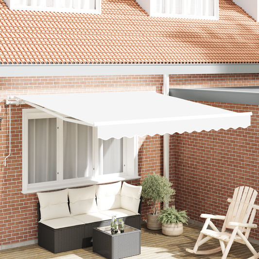 Automatisk Utrækkelig Markise Hvid 350 X 250 Cm - hovedbillede