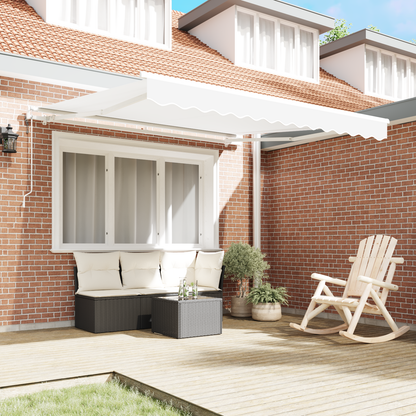 Automatisk Utrækkelig Markise Hvid 350 X 250 Cm - billede 3