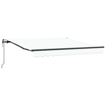 Automatisk Udtækkelig Markise Hvid 350x250 Cm&&markise Udskiftningsstof til 3.5x2.5 M Ramme Hvid - billede 2