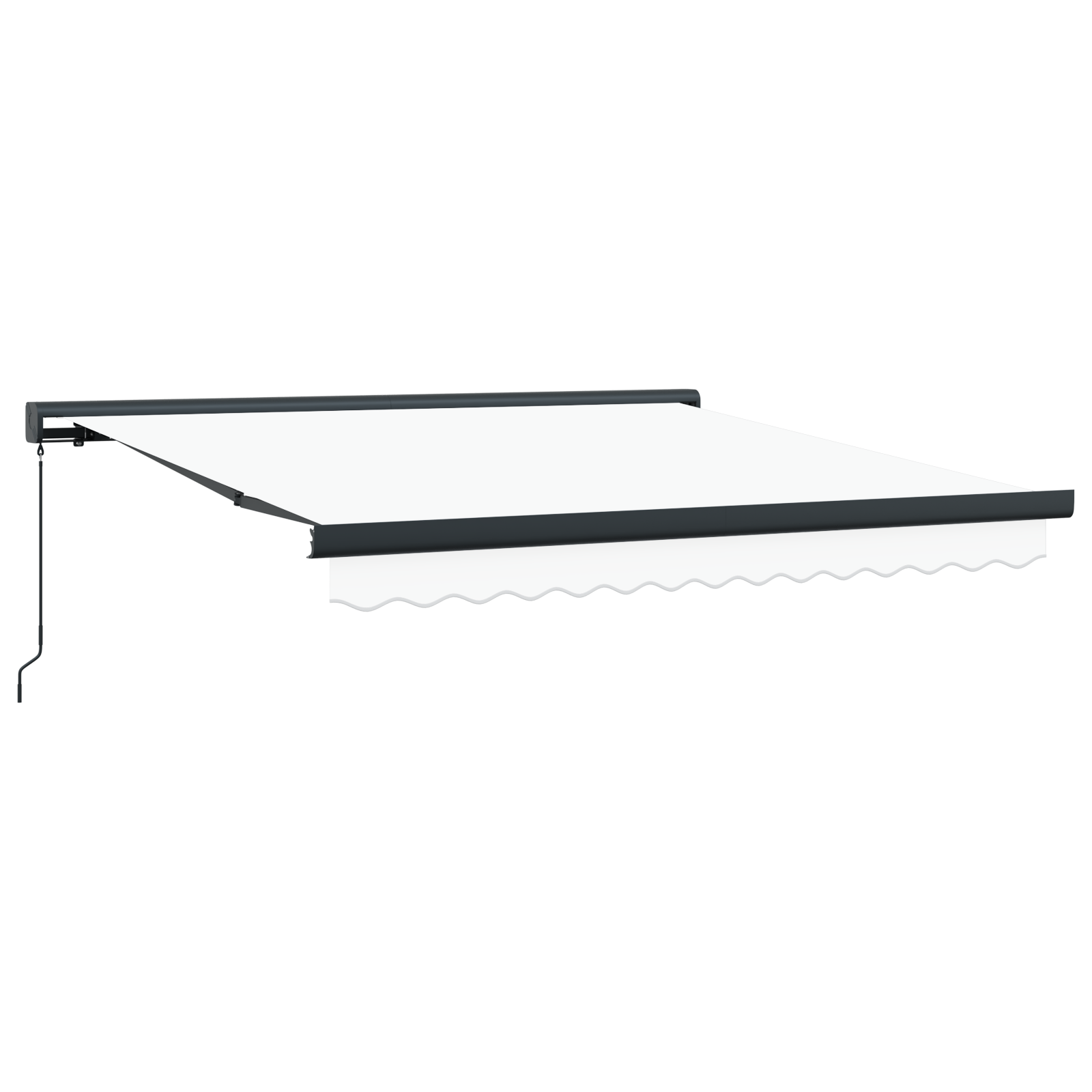Manuel Udtækkelig Markise Hvid 350x250 Cm&&markise Udskiftningsstof til 3,5x2,5 M Ramme Hvid - billede 2