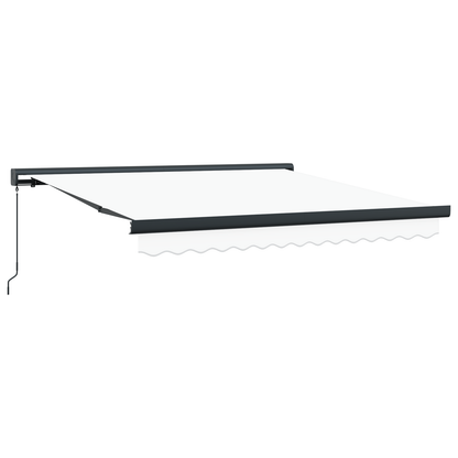 Manuel Udtækkelig Markise Hvid 350x250 Cm&&markise Udskiftningsstof til 3,5x2,5 M Ramme Hvid - billede 2