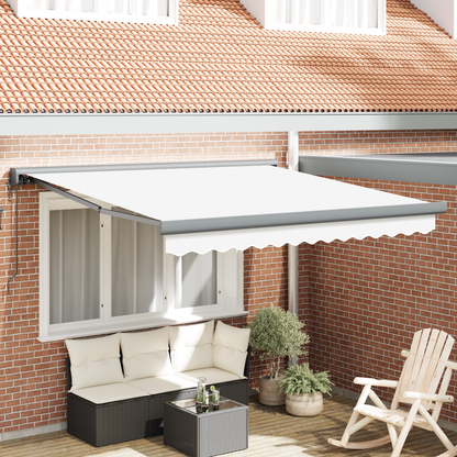 Automatisk Udrulbar Markise Hvid 350x250 Cm - hovedbillede
