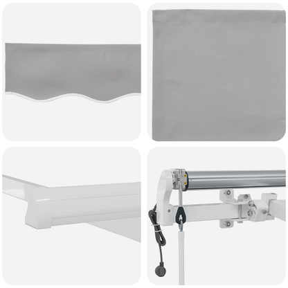 Automatisk Utrækkelig Markise Lys Grå 350 X 250 Cm - billede 8