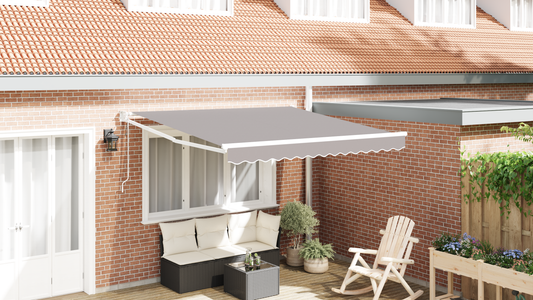Automatisk Udtækkelig Markise Lys Grå 350x250 Cm&&markise Erstatningsstof til 3.5x2.5 M Ramme Lys Grå - hovedbillede