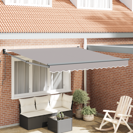 Manuel Udtækkelig Markise Lys Grå 350x250 Cm&&markise Erstatningsstof til 3.5x2.5 M Ramme Lys Grå - hovedbillede
