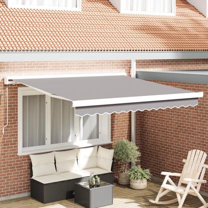 Manuel Udtækkelig Markise Lysegrå 350x250 Cm&&markise Erstatningsstof til 3.5x2.5 M Ramme Lysegrå - hovedbillede