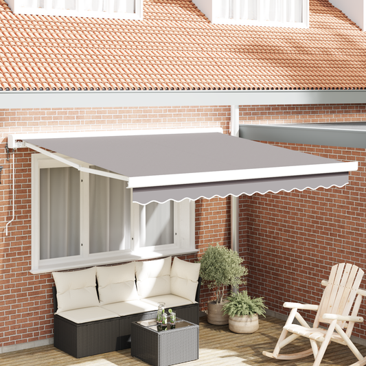 Automatisk Utrækkelig Markise i Lys Grå, 350 X 250 Cm - hovedbillede
