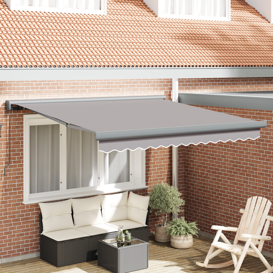 Manuel Udtækkelig Markise Lysegrå 350x250 Cm&&markise Erstatningsstof til 3.5x2.5 M Ramme Lysegrå - hovedbillede