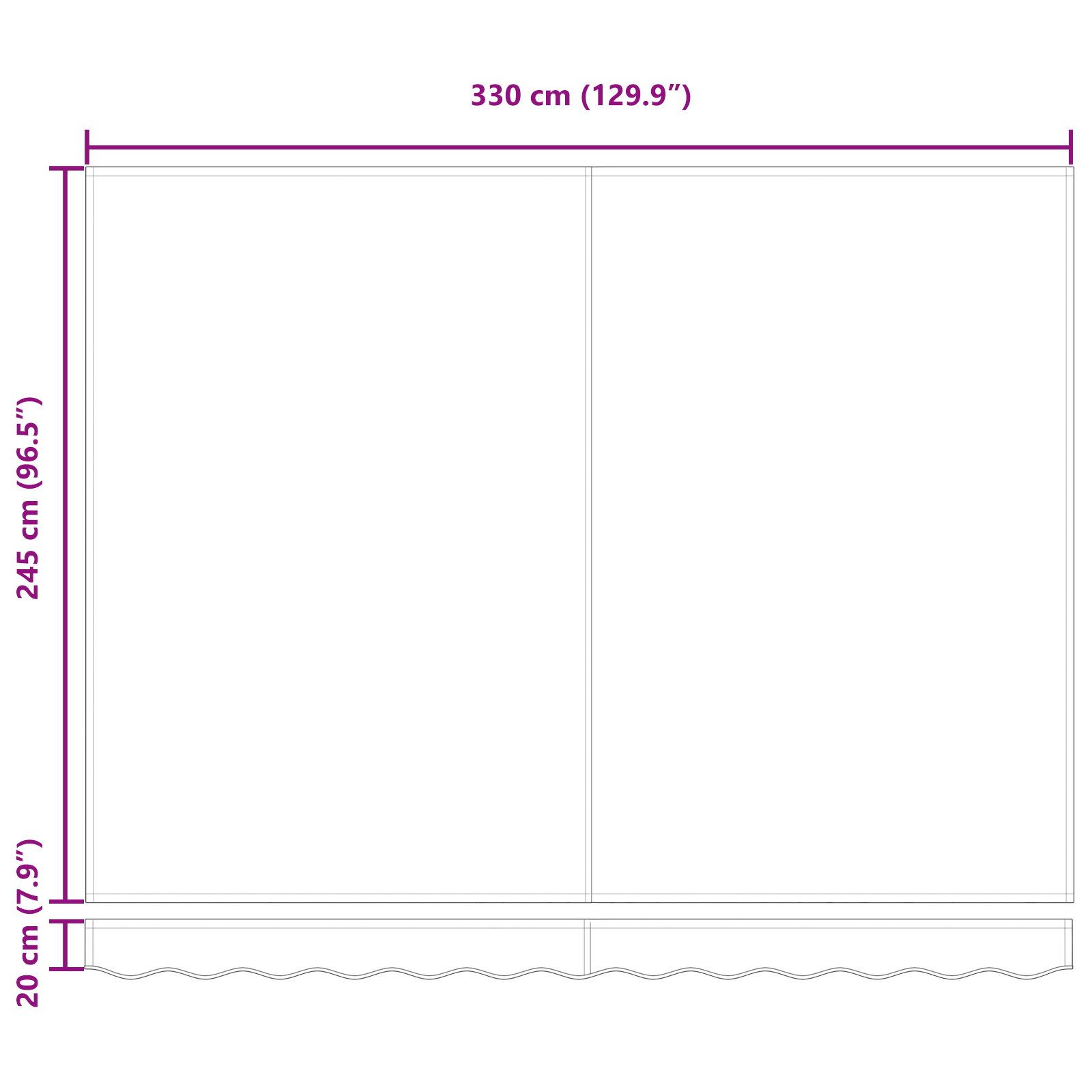 Manuel Udtækkelig Markise Rød 350x250 Cm&&markise Erstatningsstof til 3.5x2.5 M Ramme Rød - billede 10