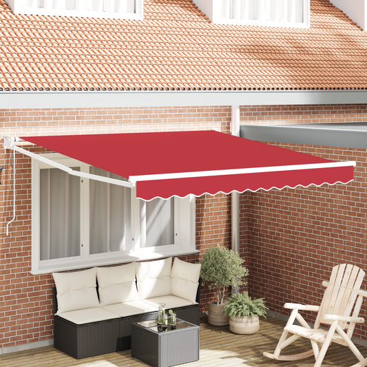 Automatisk Udtækkelig Markise Rød 350x250 Cm&&markise Erstatningsstof til 3.5x2.5 M Ramme Rød - hovedbillede