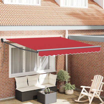 Automatisk Udtækkelig Markise Rød 350x250 Cm&&markise Udskiftningstof til 3.5x2.5 M Ramme Rød - hovedbillede