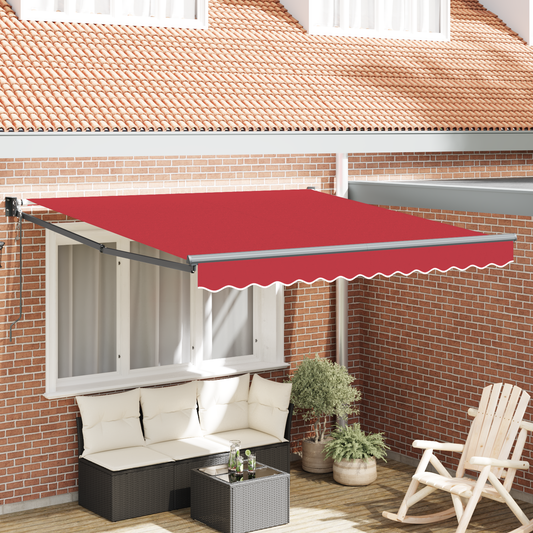 Automatisk Udtækkelig Markise Rød 350x250 Cm&&markise Udskiftningstof til 3.5x2.5 M Ramme Rød - hovedbillede