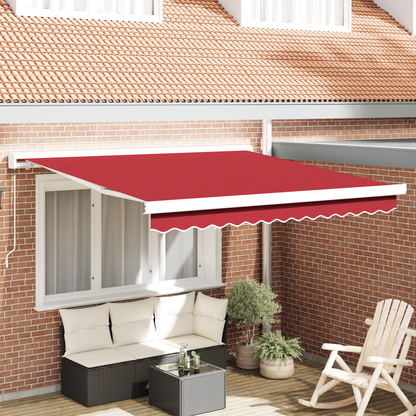 Manuel Udtækkelig Markise Rød 350x250 Cm&&markise Erstatningsstof til 3,5x2,5 M Stativ Rød - hovedbillede
