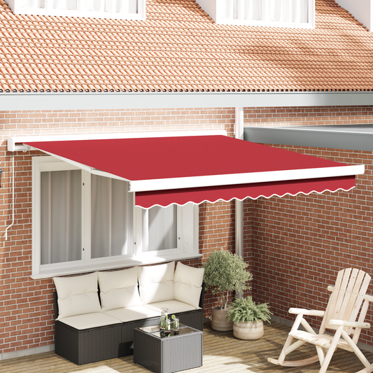 Manuel Udtækkelig Markise Rød 350x250 Cm&&markise Erstatningsstof til 3,5x2,5 M Stativ Rød - hovedbillede