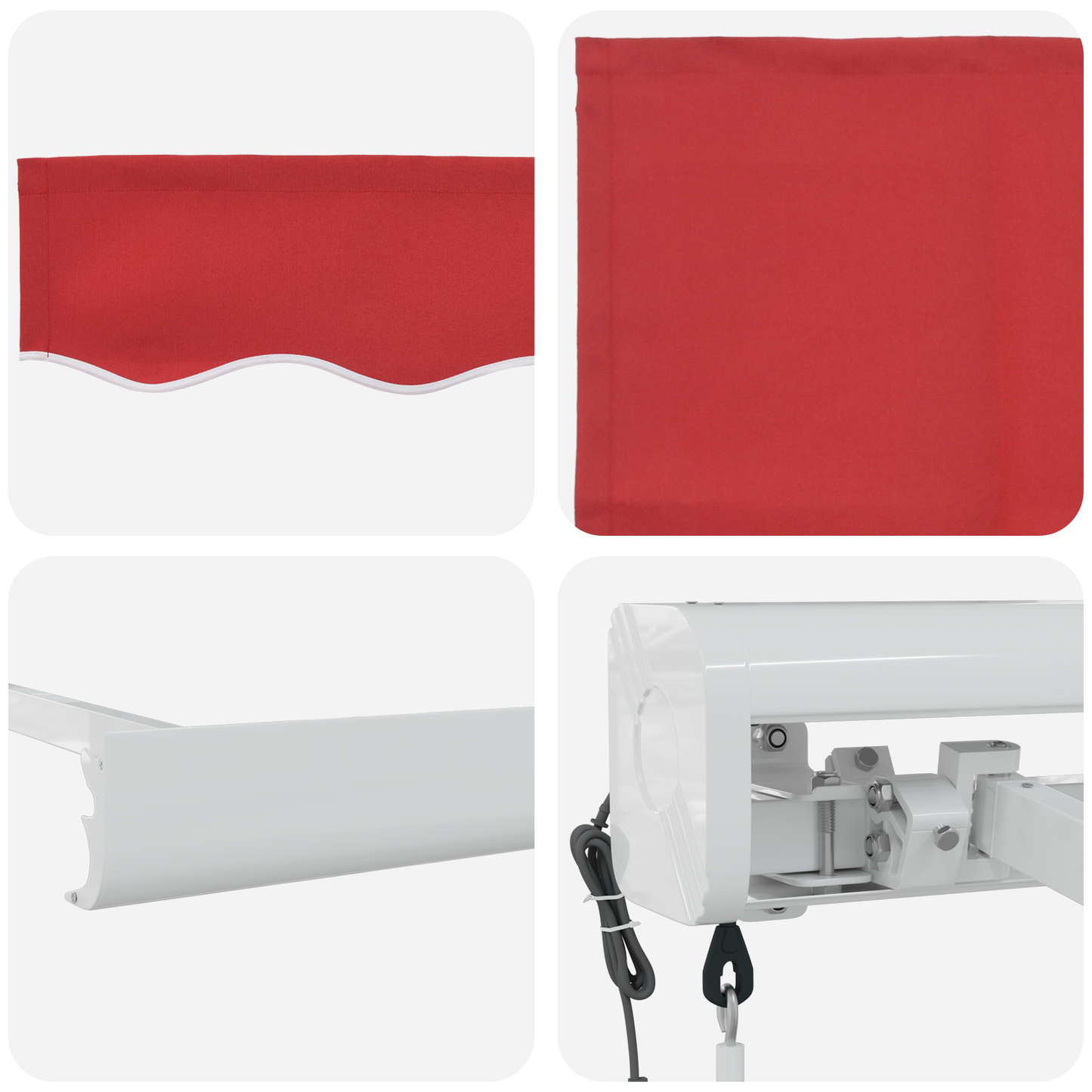 Automatisk Udtækkelig Markise Rød 350x250 Cm - billede 8