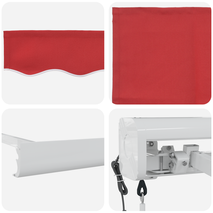 Automatisk Udtækkelig Markise Rød 350x250 Cm - billede 8