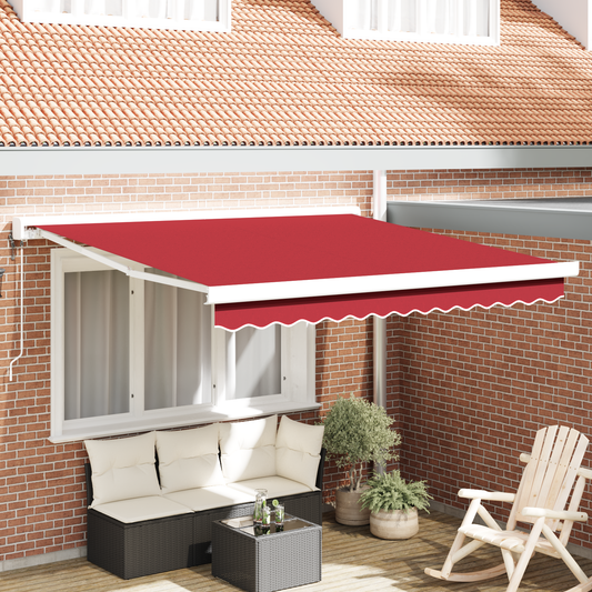 Automatisk Udtækkelig Markise Rød 350x250 Cm - hovedbillede