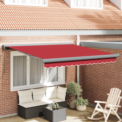 Manuel Udtækkelig Markise Rød 350x250 Cm&&markise Udskiftningsstof til 3.5x2.5 M Ramme Rød - hovedbillede