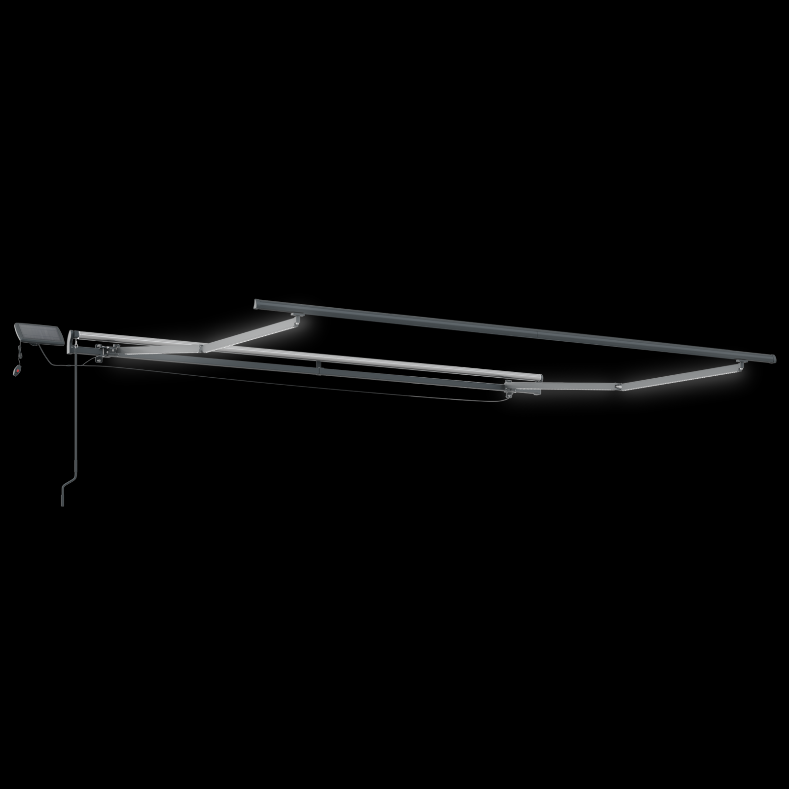Manuel Udtækkelig Markise med Led Grøn og Gul 350x250 Cm&&markise Erstatningsstof til 3.5x2.5 M Ramme Grøn og Gul - billede 5