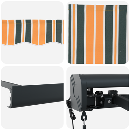 Automatisk Utrækkelig Markise Grøn og Gul 350x250 Cm - billede 8