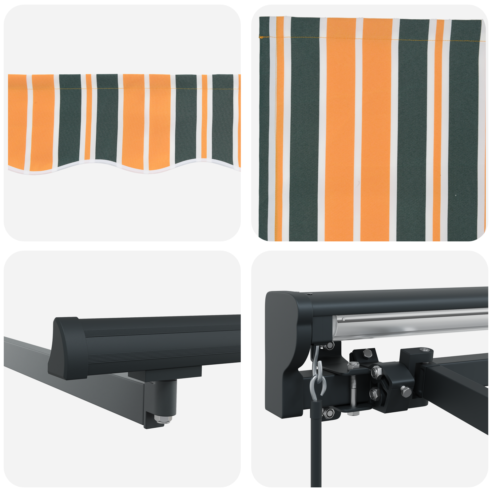 Utrækkelig Markise Grøn og Gul 350x250 Cm - billede 7