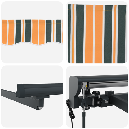 Utrækkelig Markise Grøn og Gul 350x250 Cm - billede 8