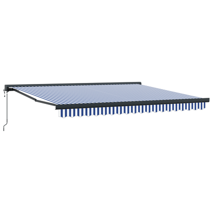 Automatisk Utrækkelig Markise Blå og Hvid 400x300 Cm - billede 5