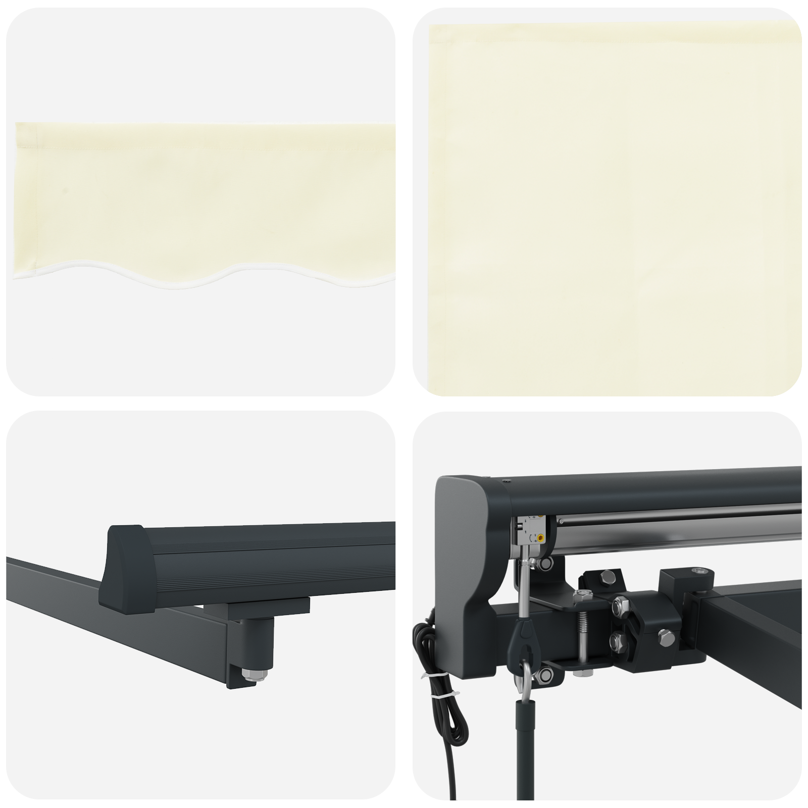 Utrækkelig Markise Creme 400 × 300 Cm Metal, Polyester - billede 10