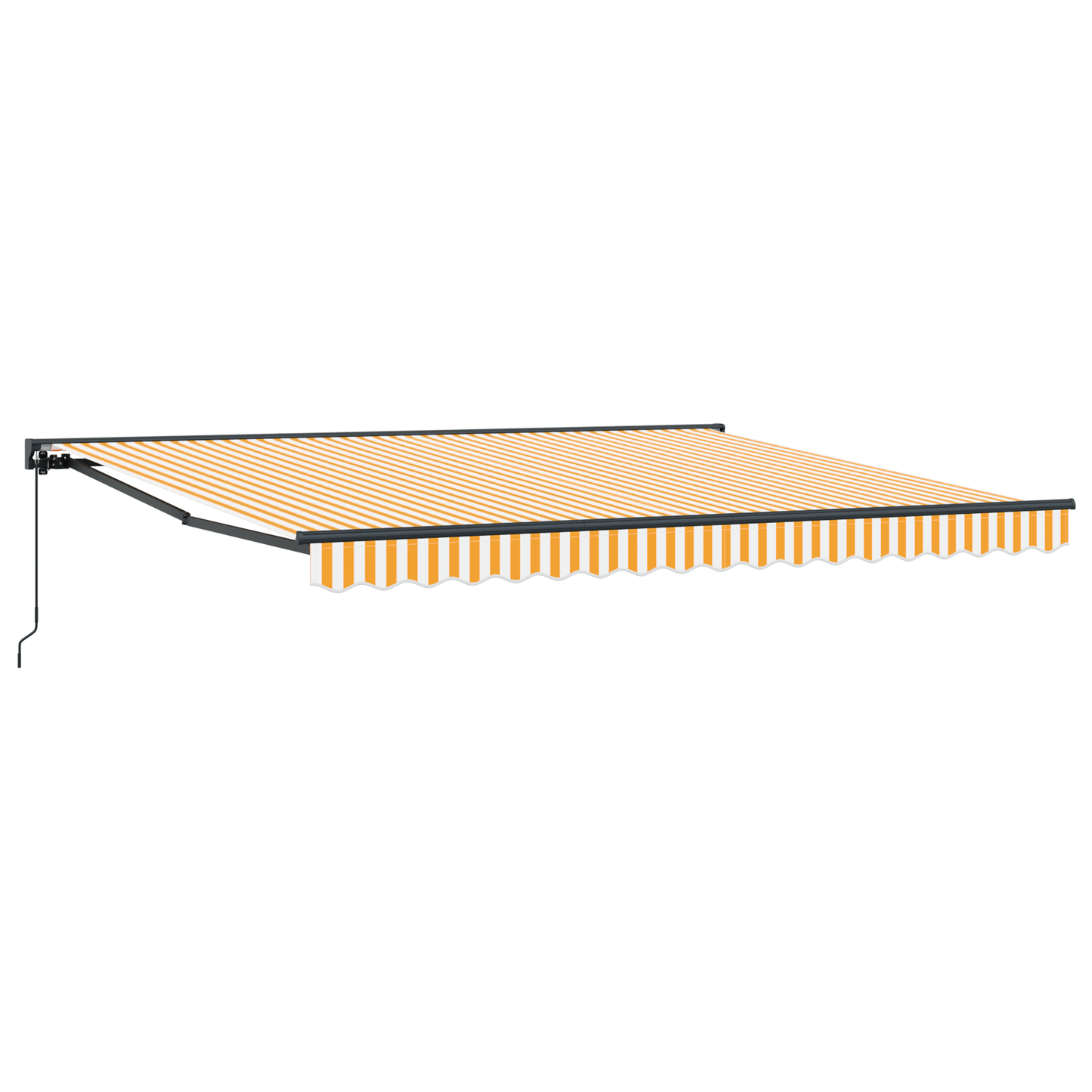 Utrækkelig Markise Gul og Hvid 400x300 Cm Polyesterstof - billede 2