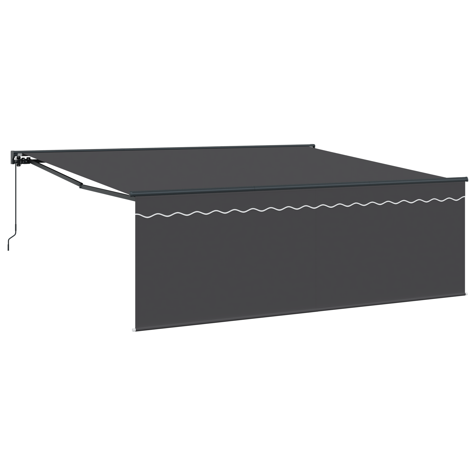 Utrækkelig Markise Antracit 400 × 300 Cm Polyester, Aluminium - billede 2